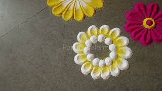 नवीन शिकणाऱ्यासाठी खास बेसीक पाच फुलांची रांगोळी/basic rangoli flower