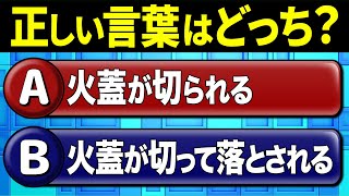 【間違えやすい日本語】火蓋が切られる？火蓋が切って落とされる？意外と気づかない…間違えやすい言葉クイズ！全10問