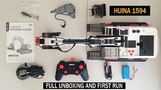 Huina 1594 Unboxing & First Run  RC Excavator