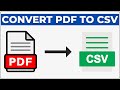 How to Convert PDF to CSV File