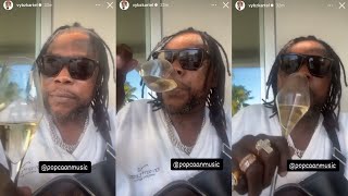 VYBZ KARTEL DRINKING CHAMPAGNE \u0026 A VIBE TO POPCAAN \u0026 CHRONIC LAW MUSIC IN MIAMI FLORIDA 🍾🥂👀🙄😳😱🇺🇸🇯🇲