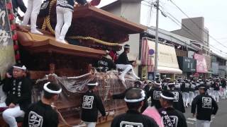 岸和田だんじり祭試験曳き 別所町(春木体育館付近)