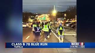 Tupelo Law Enforcement participates in a "Blue Run" marathon