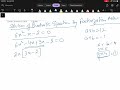 Solving Quadratic Equations by Factorization | Example: 6x² - x - 2 = 0