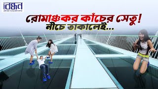 বিশ্বের সবচেয়ে উঁচু কাচ সেতুতে শ্বাসরুদ্ধকর চ্যালেঞ্জ! | World’s Highest Zhangjiajie Glass Bridge!