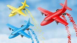 Learn Colors with Airplane & Color Balls - Colours Videos Collection for Kids