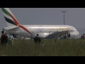 airbus a380 emirates in prague.