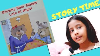 Stories for kids in english|Browny bear sleeps late at night|Browny bear stories|book reading |