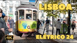 Um passeio por Lisboa a bordo do Elétrico 24 (Praça Luis de Camões e a Praça de Campolide) em 4K