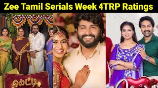 Zee Tamil Serials Week 4 TRP Ratings 🥳 All Serials Week 4 TRP Ratings 😍 Week 4 TRP Ratings 🔥 GE