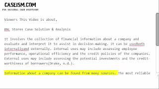 BNL Stores Case Solution & Analysis- Caseism.com