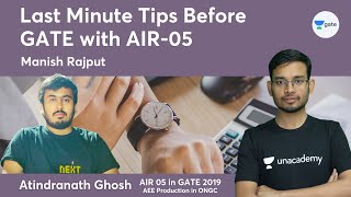Last Minute Tips Before GATE with AIR - 05 | Manish Rajput