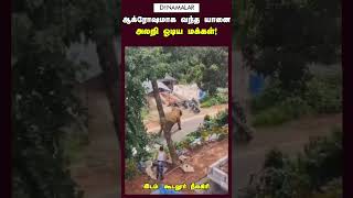 ஆக்ரோஷமாக வந்த யானை அலறி ஓடிய மக்கள்!