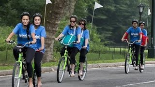 Twins Ride Tandem Bikes in Central Park