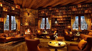 Cozy Jazz Music & Winter Coffee Shop Bookstore Ambience with Relaxing Jazz Music for Work,Read,Sleep