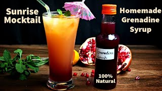 How to Make Grenadine Syrup at Home and Sunrise Mocktail Recipe