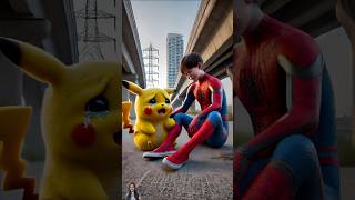 🤩Evolution of Pikachu : Pikachu crying with Spider Boy😻 #evolution #ai #funny #pikachu #spiderman