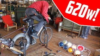 OVER 600WATTS with BIKE GENERATOR using HOVERBOARD MOTORS!