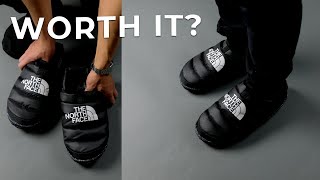 Perfect Slippers for the TRASH. The North Face Nuptse Mules