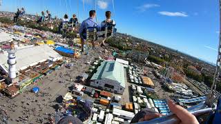 Oktoberfest 2019 Kirmes Fahrgeschäft Kettenkarussell Bayern Tower Onride