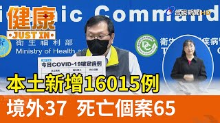 本土新增16015例  境外37  死亡個案65【健康資訊】