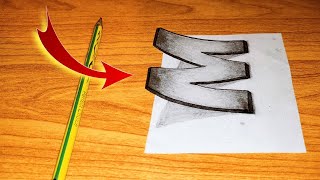 Letter "M" Drawing || How to draw letter M in 3D