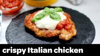 How to make Crispy Italian Chicken Breast with Tomato Sauce and Mozzarella