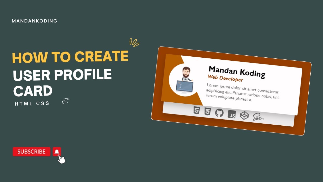 How To Create The User Profile Card Using HTML And CSS - YouTube