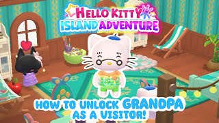 How to unlock Hello Kitty’s GRANDPA as a visitor! 🎨🩷🖼️ Hello Kitty Island Adventure