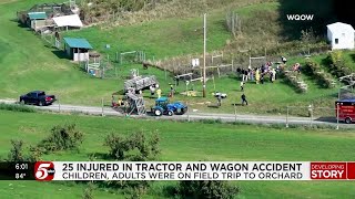 25 injured in tractor and wagon accident during field trip at orchard in western Wisconsin