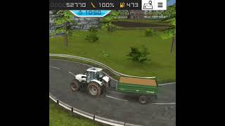 farming simulator Tractor completing its task by transporting grains in trolley #farmingsimulator