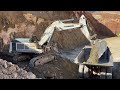 liebherr 984 excavator loading caterpillar dumpers sotiriadis labrianidis mining works