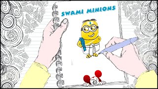 Learn How to Draw this Cute Swami Minions - D2 Disney Drawing | Minions in Unique Character