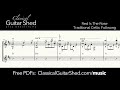 red is the rose free sheet music and tabs for classical guitar