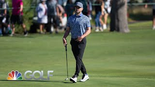 Justin Timberlake drains long putt, gets chest bump from Travis Kelce | Golf Channel