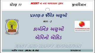 એમિનો એસિડ || કાર્બનિક અણુઓ || STD 12 || CH 9 જૈવિક અણુઓ || BIOLOGY