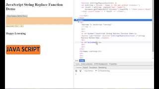 STRINGS REPLACE METHOD IN JAVASCRIPT DEMO