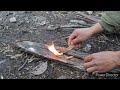 building bushcraft survival shelter in the wilderness winter survival camping