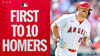 Mike Trout clobbers his 10th homer of the season! (First player in MLB to reach