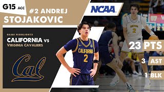 ANDREJ STOJAKOVIC 23 PTS California Golden Bears vs Virginia Cavaliers