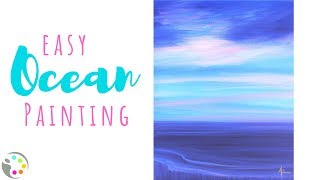 How to Paint an Ocean | Easy Acrylic Painting Tutorial for Beginners