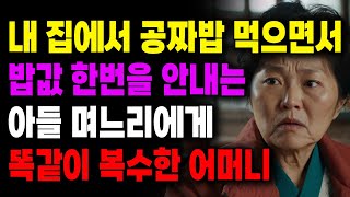 내 집에서 공짜밥 먹으면서 밥값 한번을 안내는 아들 며느리에게 똑같이 복수한 어머니 | 사연라디오 | 사연 | 노후 | 오디오북 | 인생이야기 | 부모자식 |