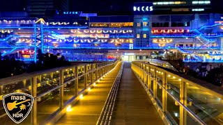 【4K HDR】お台場 ベイエリアのおしゃれ空間 東京夜景 東京散歩 2024.12 Odaiba Tokyo night view Tokyo walk