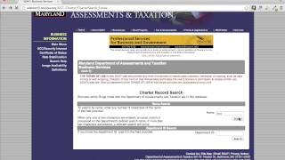 Maryland SOS LLC Search