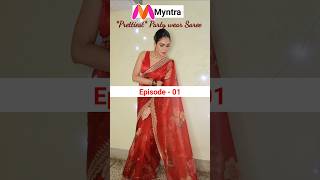 Prettiest Party wear saree ❤️❤️ Red saree | Myntra haul | organza saree