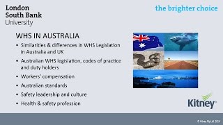 Workplace Health and Safety Legislation in Australia, mini lecture