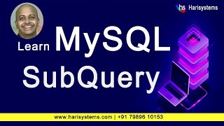 SQL Queries and SubQueries | Learn SQL Query | Harisystems
