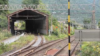 【4K】スイッチバックの遺構が残る奥羽本線の板谷駅。