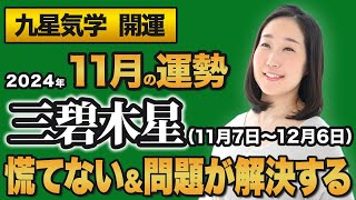 【占い】2024年11月の三碧木星の運勢・九星気学【慌てない＆問題が解決する】（11月7日～ 12月6日）仕事・健康・人間関係