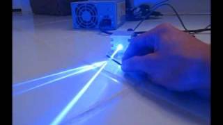 1000mW BLUE Laser Burning Stuff! - 445nm @ 1W